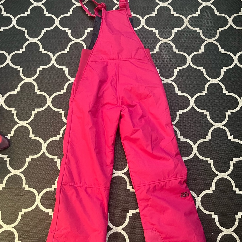 Kids Pink Snow Bib Overalls